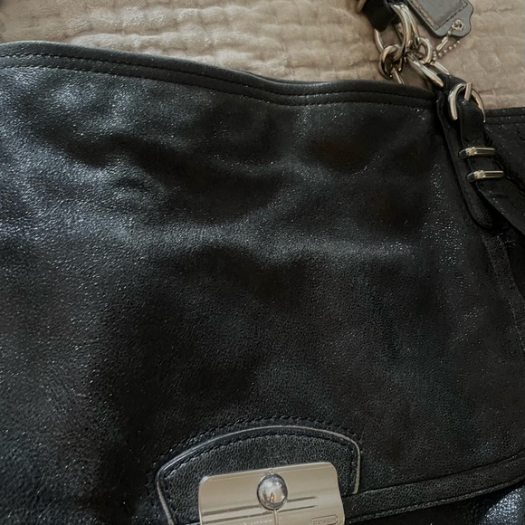 Coach Metallic Slate Leather Tote EUC - Picture 10 of 10